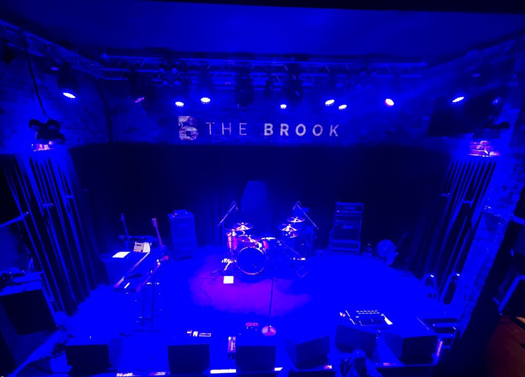 The Brook Southampton stage set for Deeper Purple live performance under blue lighting