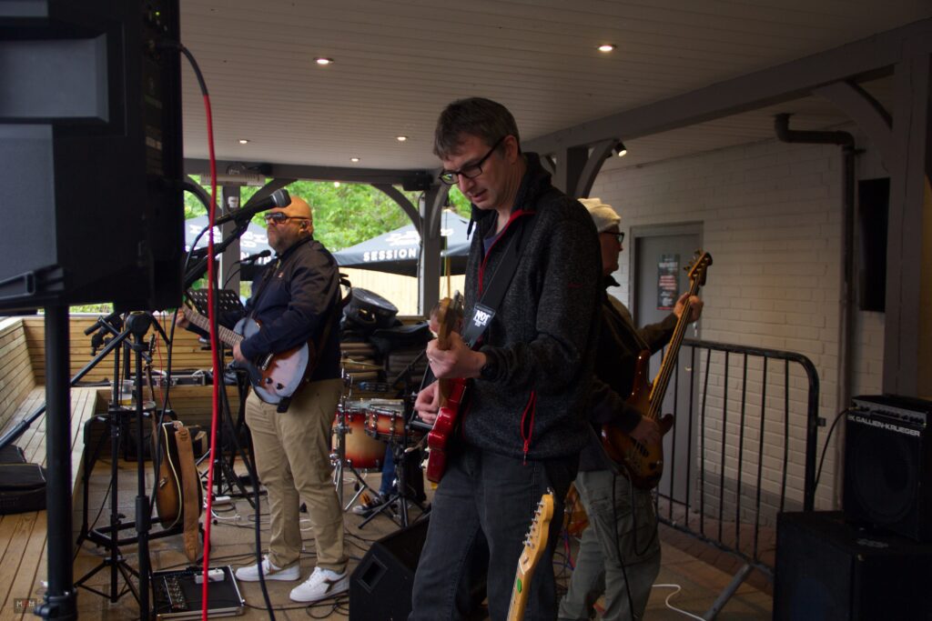 Lead guitarist from Supersonic Spirit performing live at Brew Fest in Botley.