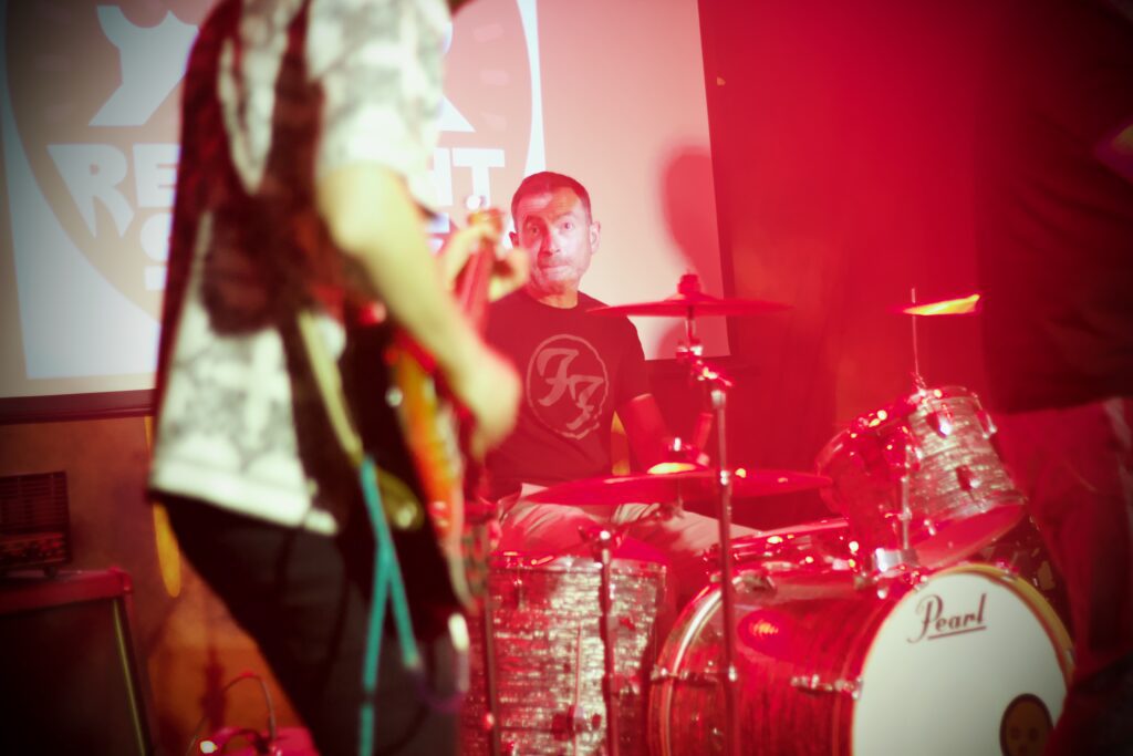 Red Light Spies drummer performing live at The Stage Door in Southampton during the RSTE Promotions Launch Party, June 2026.