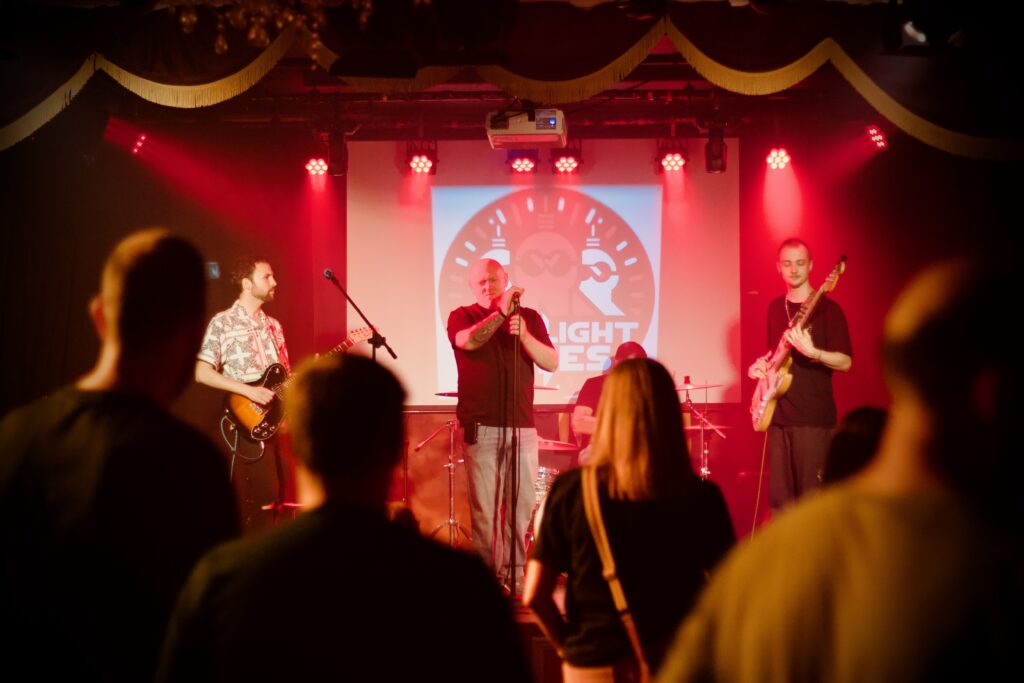 Red Light Spies performing live at The Stage Door in Southampton during the RSTE Promotions Launch Party in June 2026.